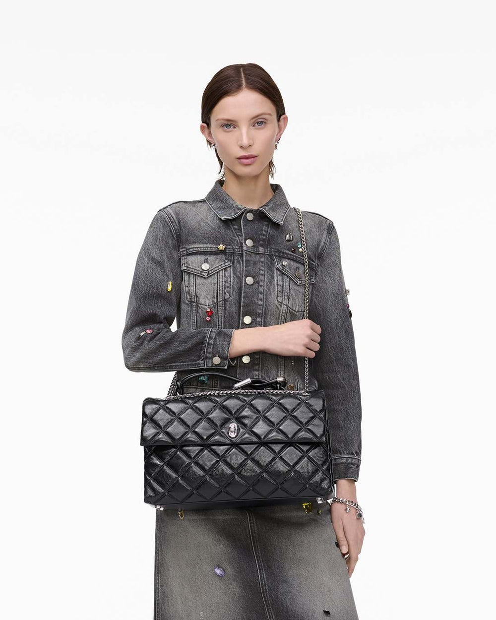 Marc Jacobs The Quilted XL Dual Convertible Shoulder Bag Black BAGS