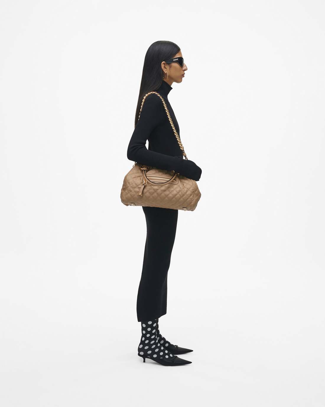 Marc Jacobs Re-Edition Quilted Leather Stam Bag Camel BAGS