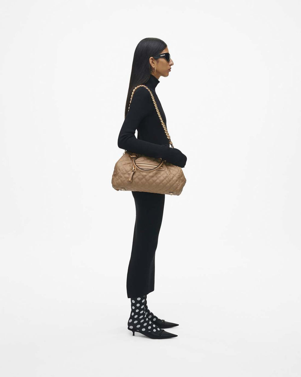 Marc Jacobs Re-Edition Quilted Leather Stam Bag Camel BAGS