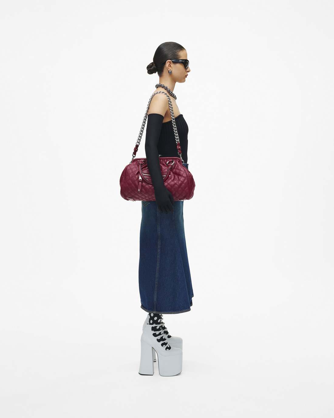 Marc Jacobs Re-Edition Quilted Leather Stam Bag Cherry BAGS