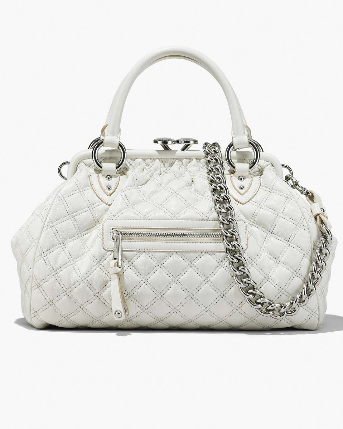 Marc Jacobs Re-Edition Quilted Leather Stam Bag Cloud White BAGS