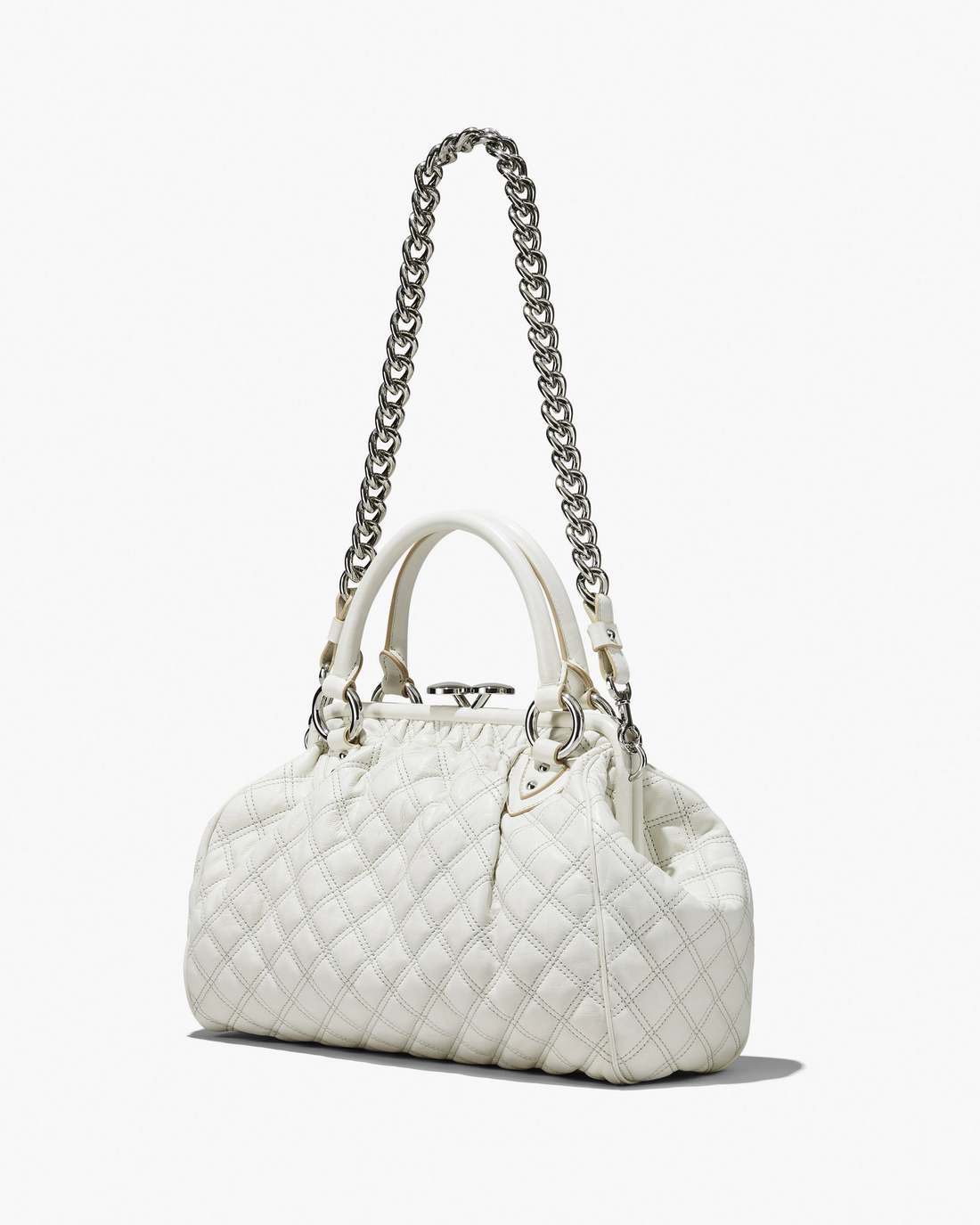 Marc Jacobs Re-Edition Quilted Leather Stam Bag Cloud White BAGS