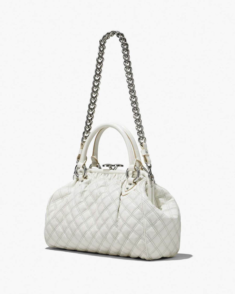 Marc Jacobs Re-Edition Quilted Leather Stam Bag Cloud White BAGS