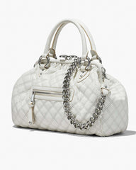 Marc Jacobs Re-Edition Quilted Leather Stam Bag Cloud White BAGS