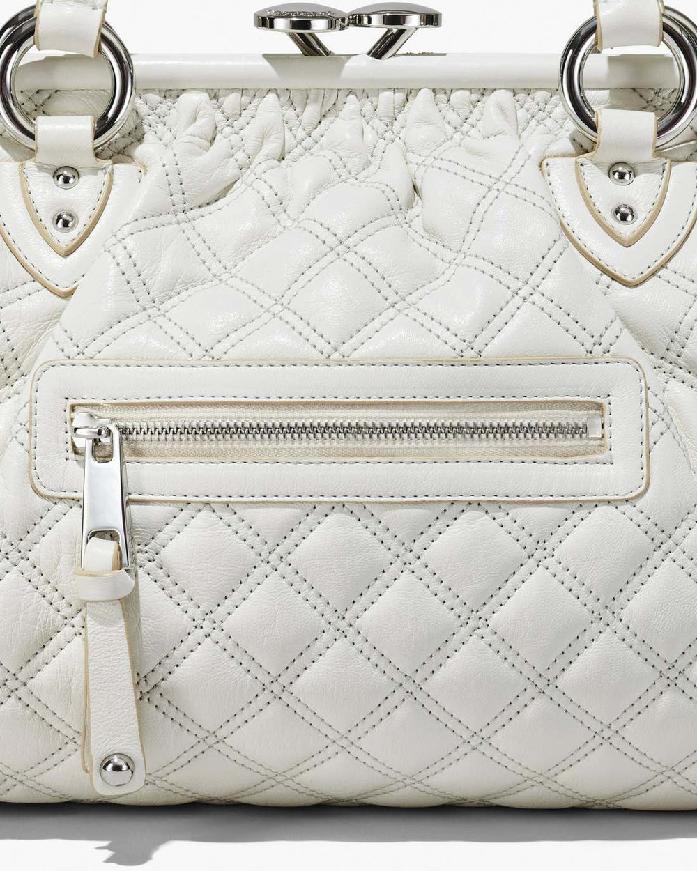 Marc Jacobs Re-Edition Quilted Leather Stam Bag Cloud White BAGS