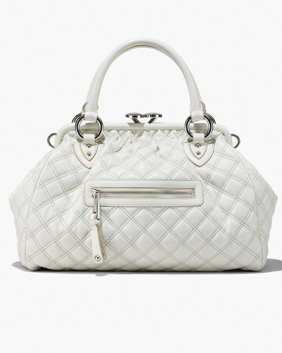 Marc Jacobs Re-Edition Quilted Leather Stam Bag Cloud White BAGS
