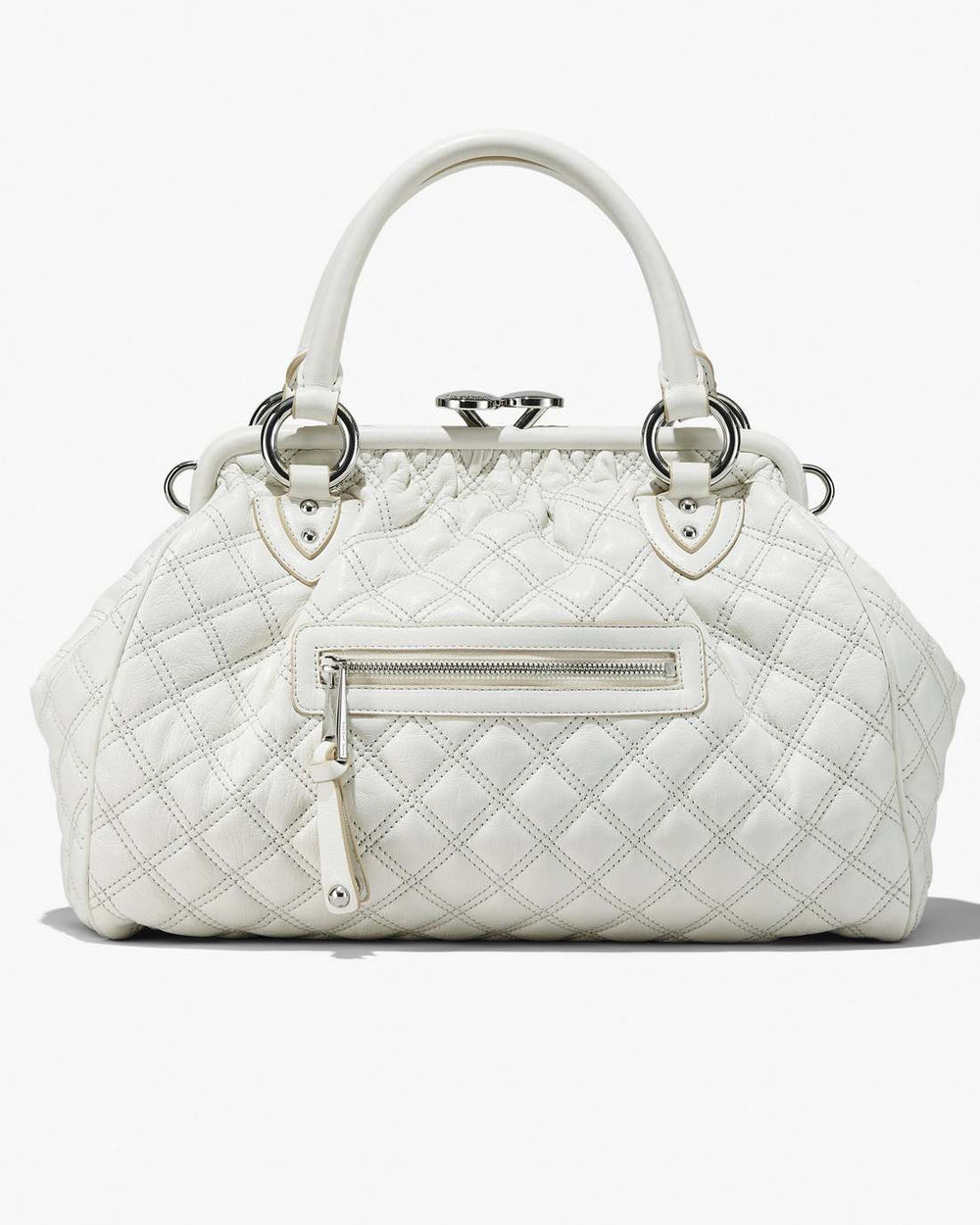 Marc Jacobs Re-Edition Quilted Leather Stam Bag Cloud White BAGS
