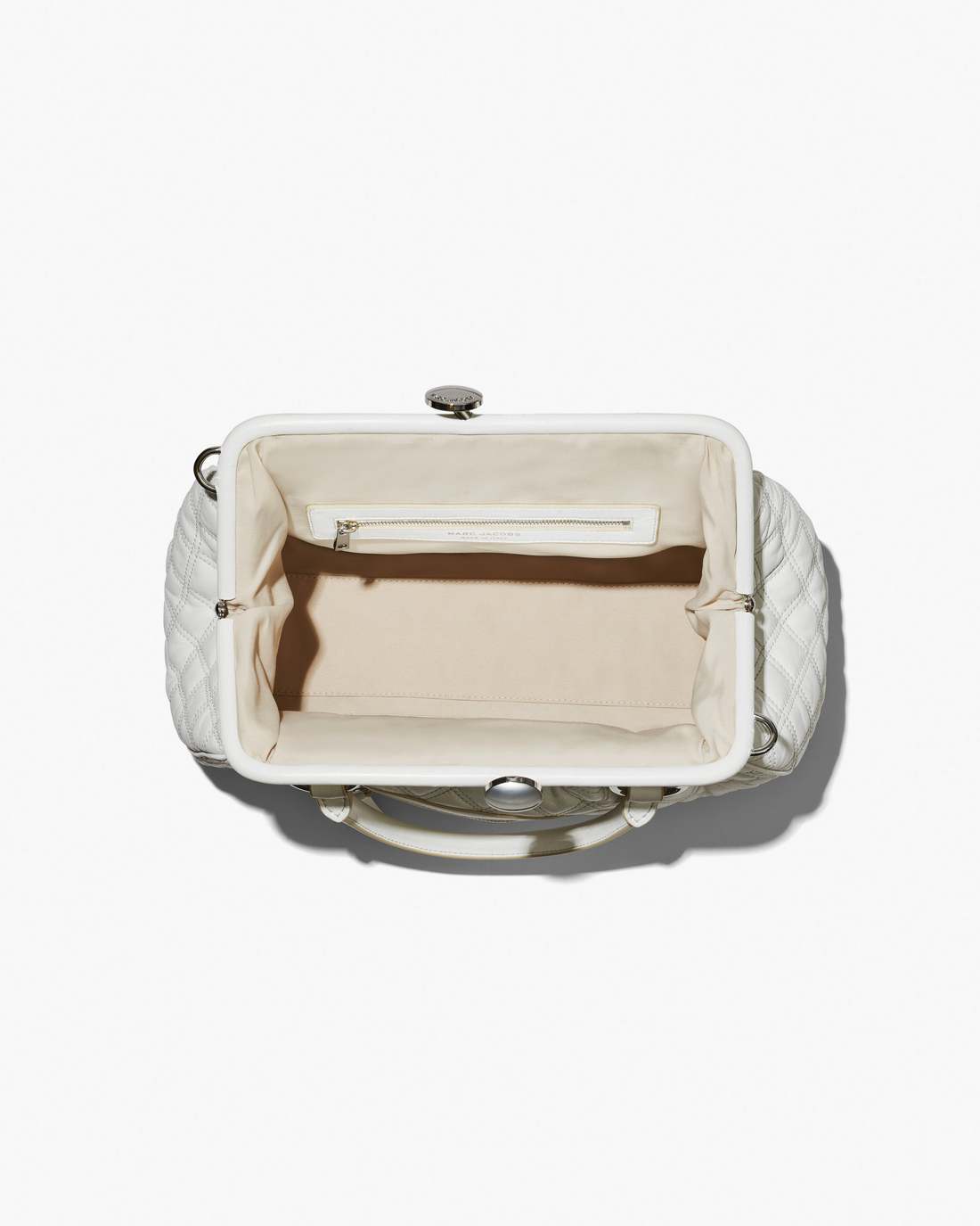 Marc Jacobs Re-Edition Quilted Leather Stam Bag Cloud White BAGS