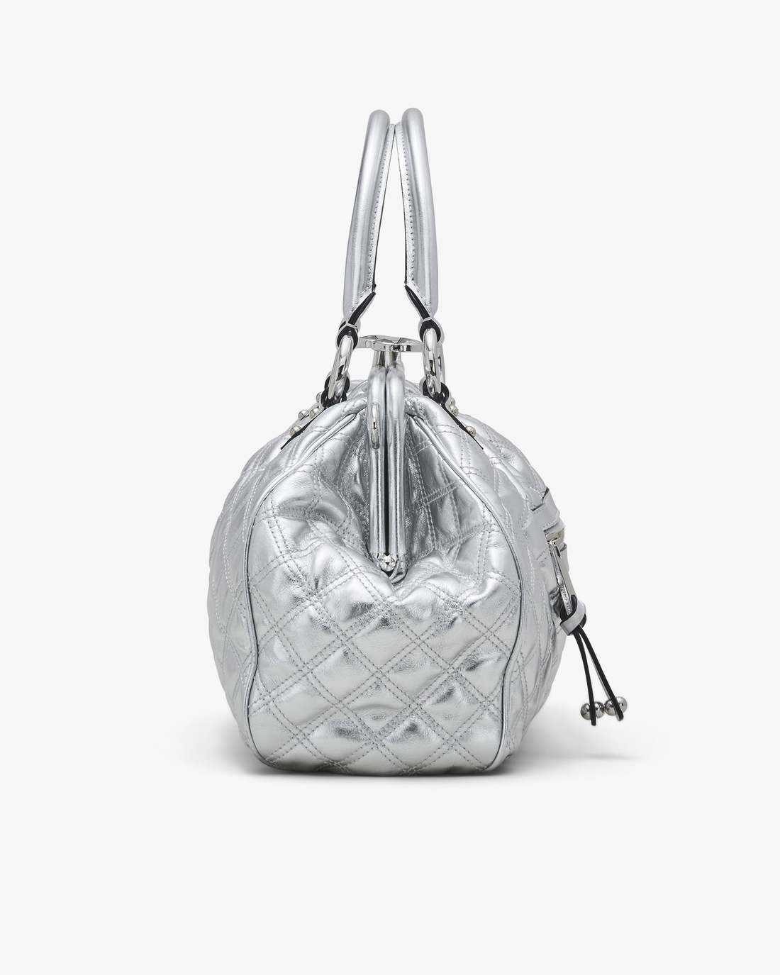 Marc Jacobs Re-Edition Quilted Metallic Leather Stam Bag Silver BAGS