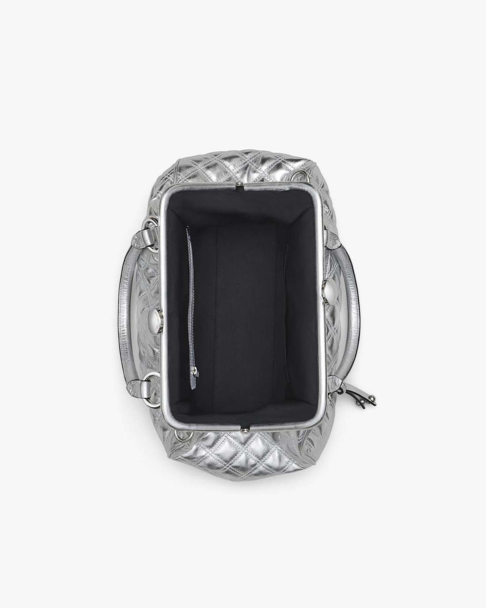 Marc Jacobs Re-Edition Quilted Metallic Leather Stam Bag Silver BAGS