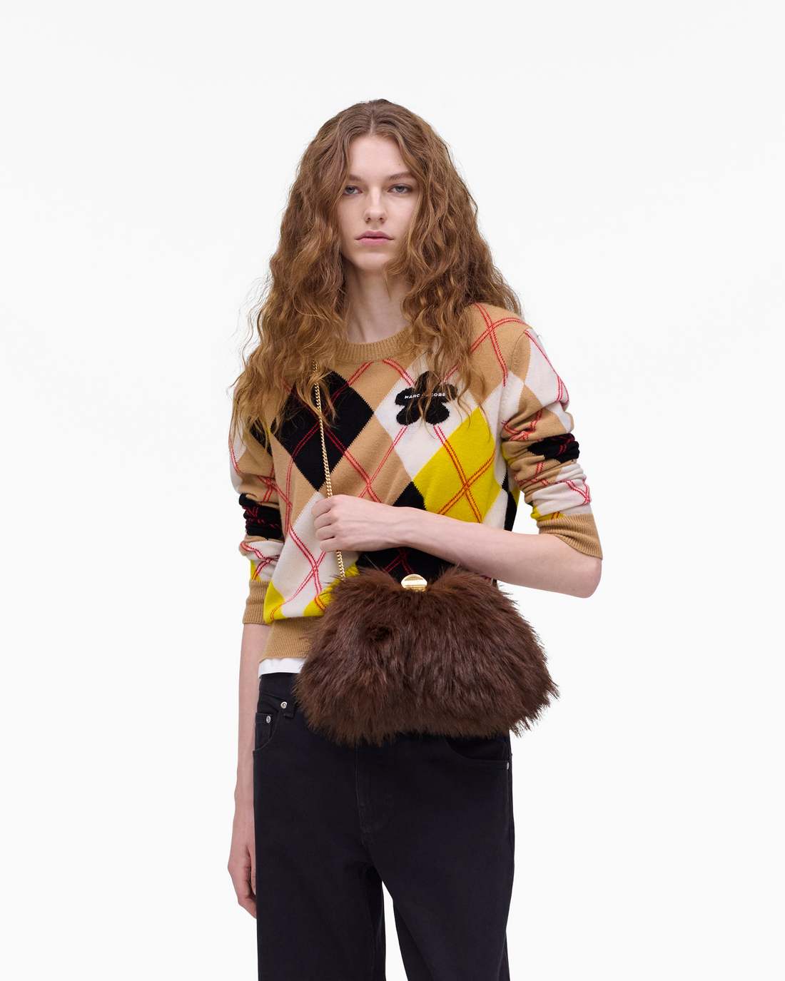 Marc Jacobs The Faux Fur Glam Small Clutch Dark Brown BAGS|NEW ARRIVALS
