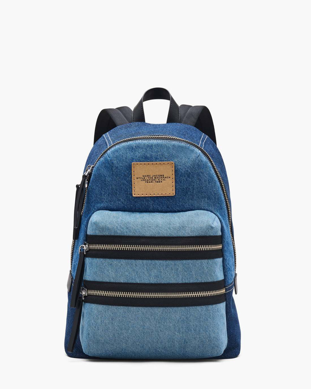 Marc Jacobs The Biker Colorblock Denim Large Backpack Indigo Multi BAGS