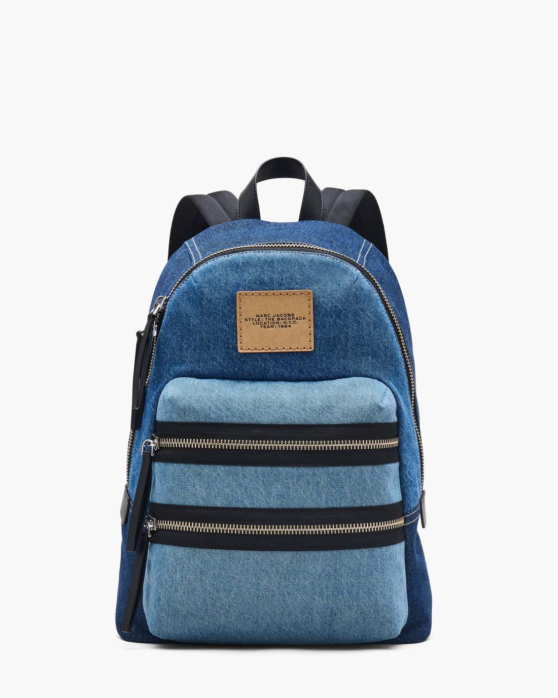 Marc Jacobs The Biker Colorblock Denim Large Backpack Indigo Multi BAGS