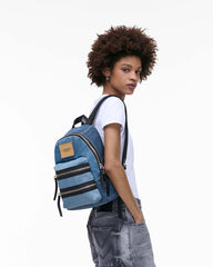 Marc Jacobs The Biker Colorblock Denim Medium Backpack Indigo Multi BAGS