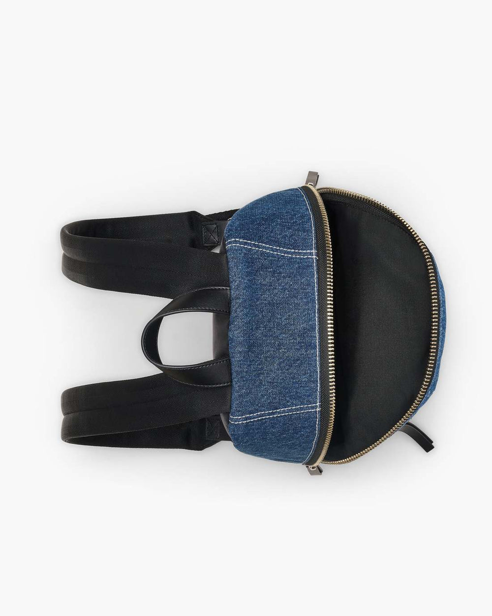 Marc Jacobs The Biker Colorblock Denim Medium Backpack Indigo Multi BAGS