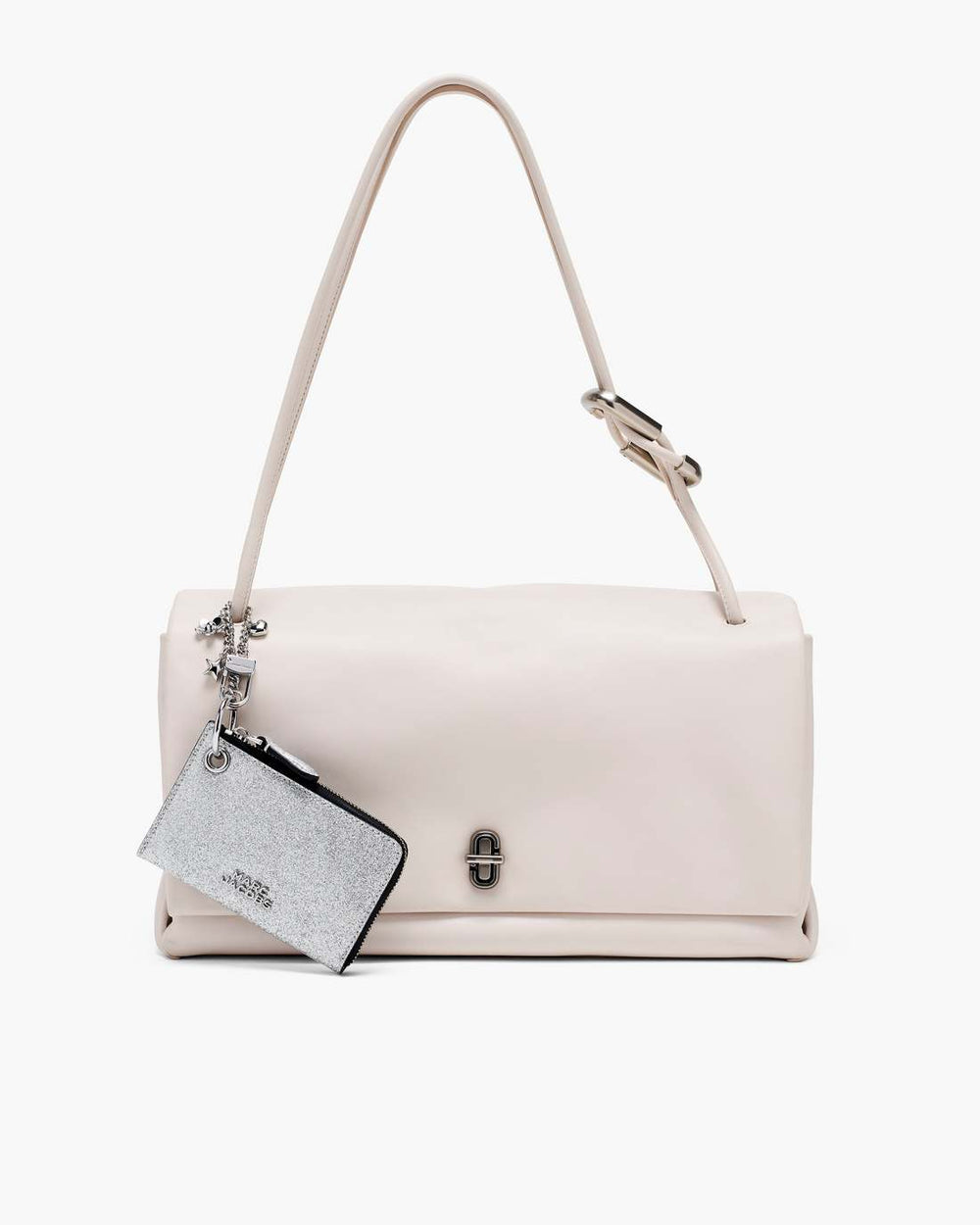 Marc Jacobs The Coated Glitter Everyday Top Zip Charm Wallet Silver WALLETS|ACCESSORIES|NEW ARRIVALS