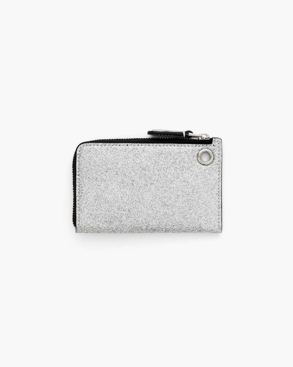 Marc Jacobs The Coated Glitter Everyday Top Zip Charm Wallet Silver WALLETS|ACCESSORIES|NEW ARRIVALS