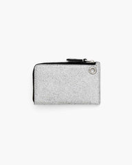 Marc Jacobs The Coated Glitter Everyday Top Zip Charm Wallet Silver WALLETS|ACCESSORIES|NEW ARRIVALS
