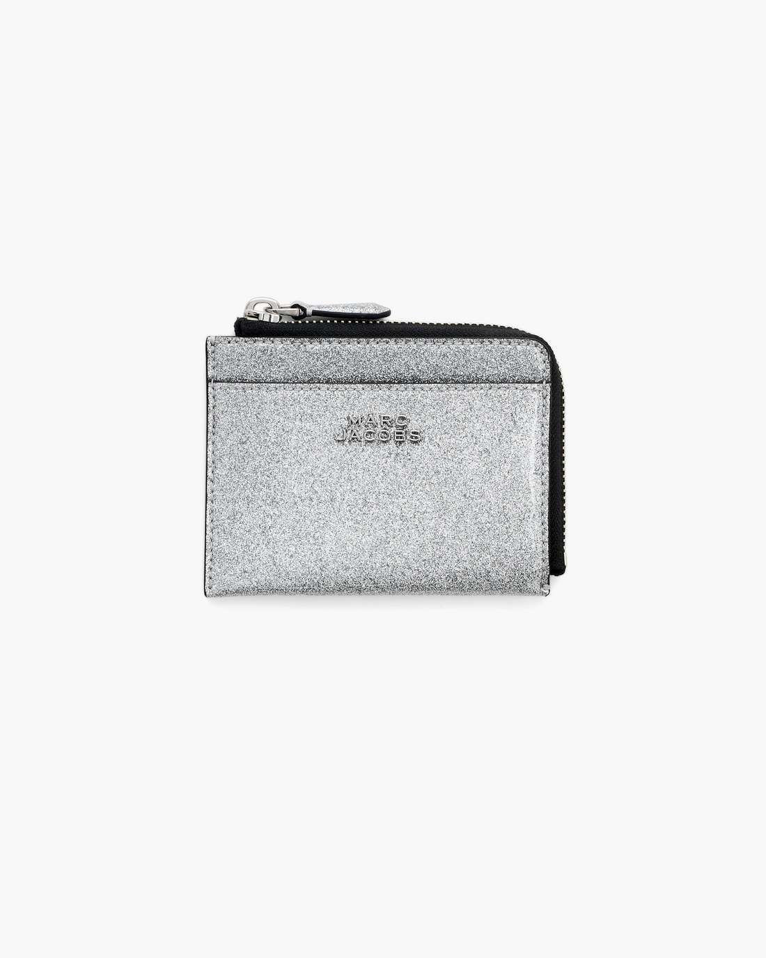 Marc Jacobs The Coated Glitter Everyday Top Zip Wallet Silver WALLETS|NEW ARRIVALS