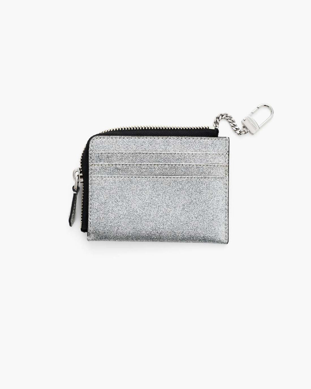 Marc Jacobs The Coated Glitter Everyday Top Zip Wallet Silver WALLETS|NEW ARRIVALS