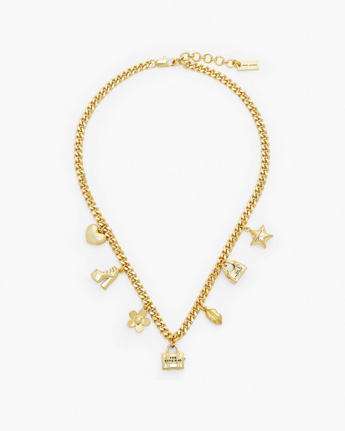 Marc Jacobs The Mini Icon Charm Necklace Light Antique Gold JEWELRY