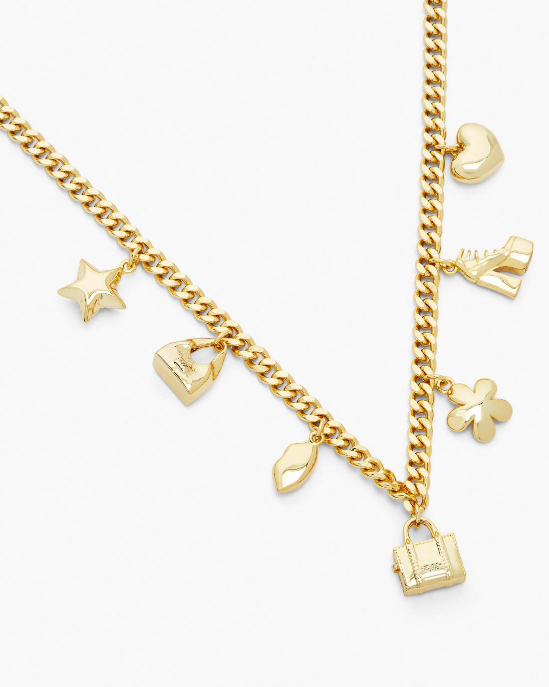 Marc Jacobs The Mini Icon Charm Necklace Light Antique Gold JEWELRY