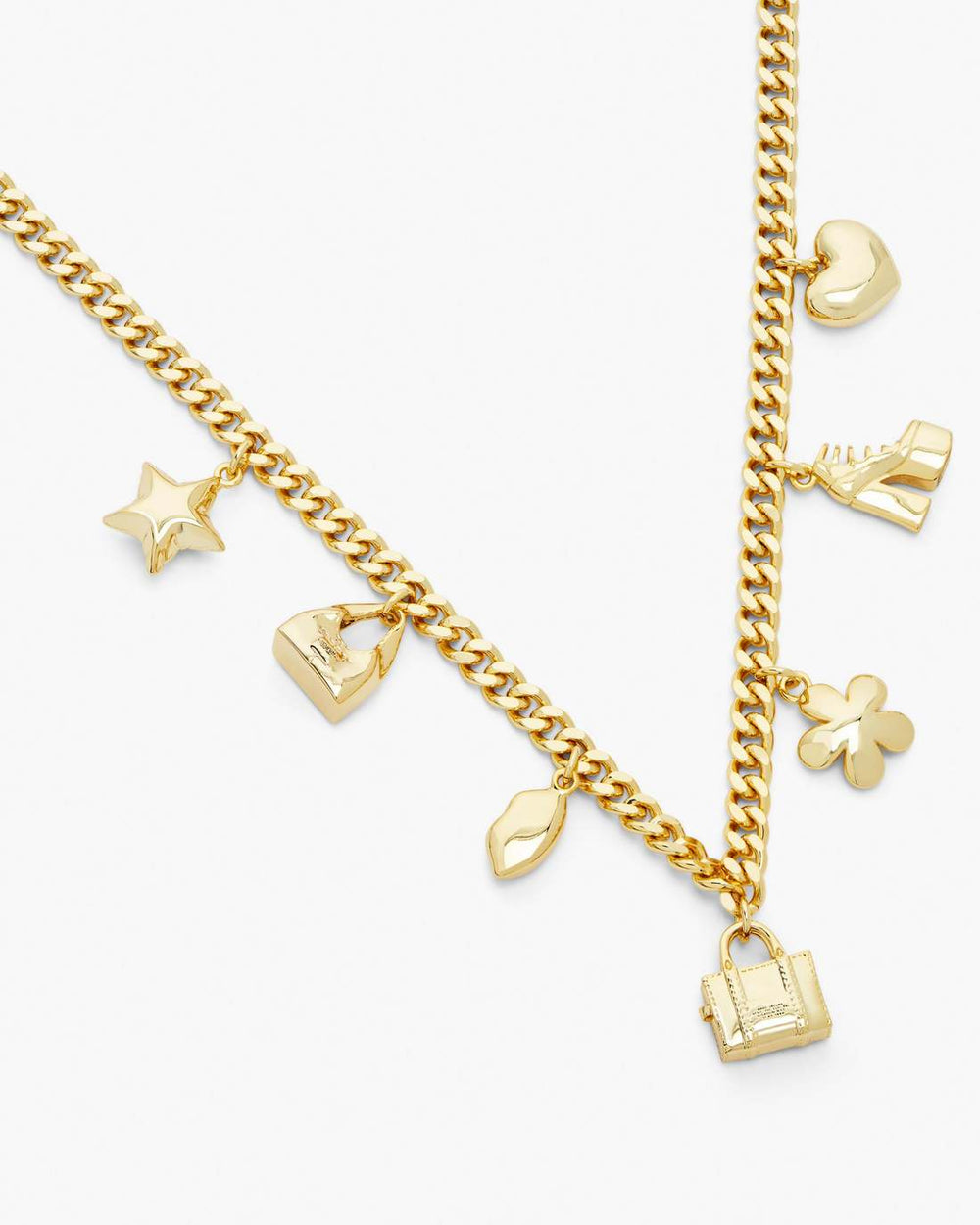 Marc Jacobs The Mini Icon Charm Necklace Light Antique Gold JEWELRY