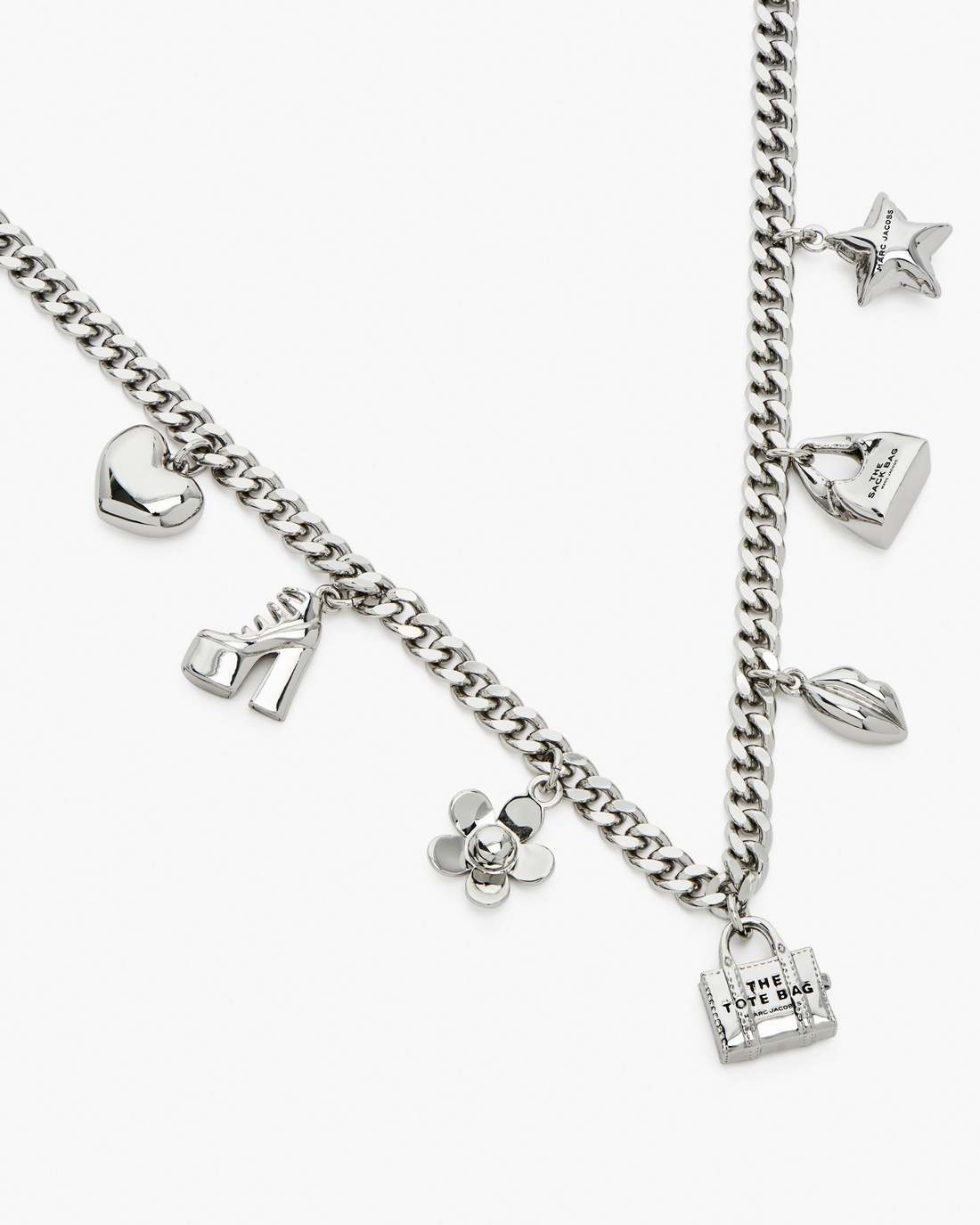 Marc Jacobs The Mini Icon Charm Necklace Light Antique Silver JEWELRY