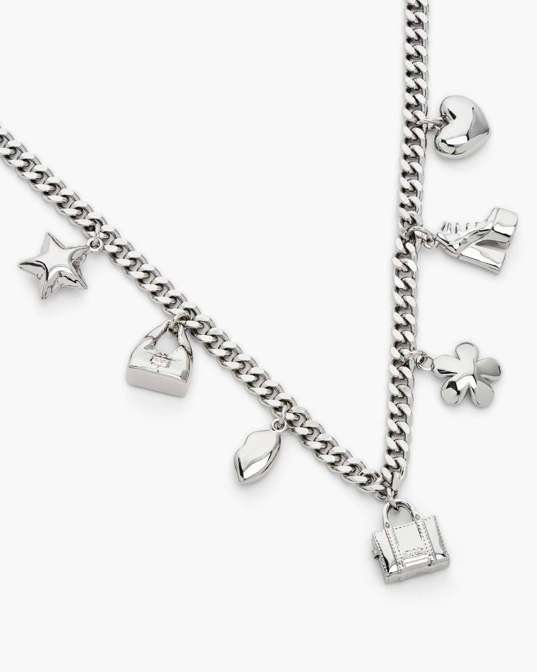 Marc Jacobs The Mini Icon Charm Necklace Light Antique Silver JEWELRY