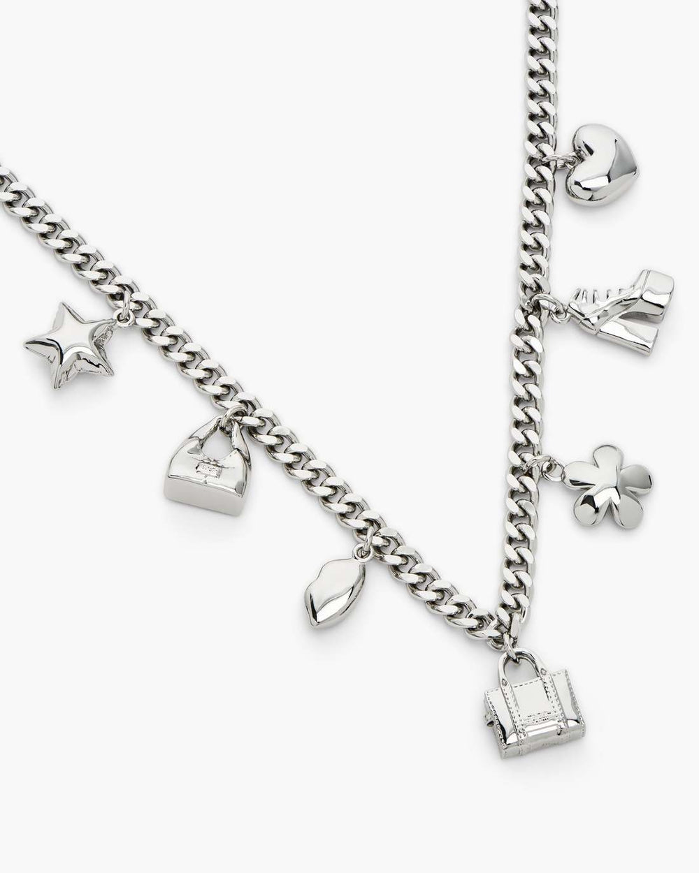 Marc Jacobs The Mini Icon Charm Necklace Light Antique Silver JEWELRY