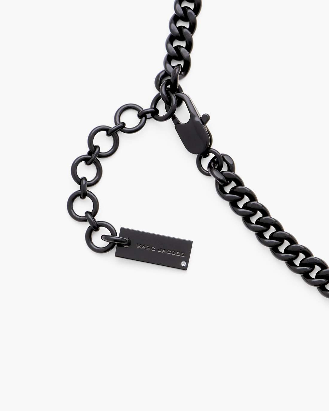 Marc Jacobs Mini Icon Pave Charm Necklace Black/Black Crystal JEWELRY