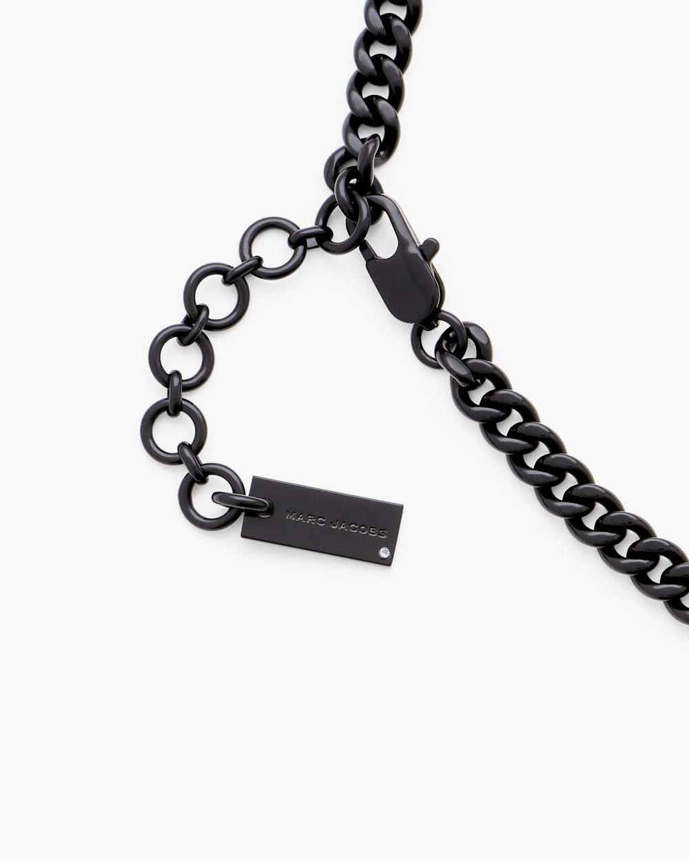 Marc Jacobs Mini Icon Pave Charm Necklace Black/Black Crystal JEWELRY