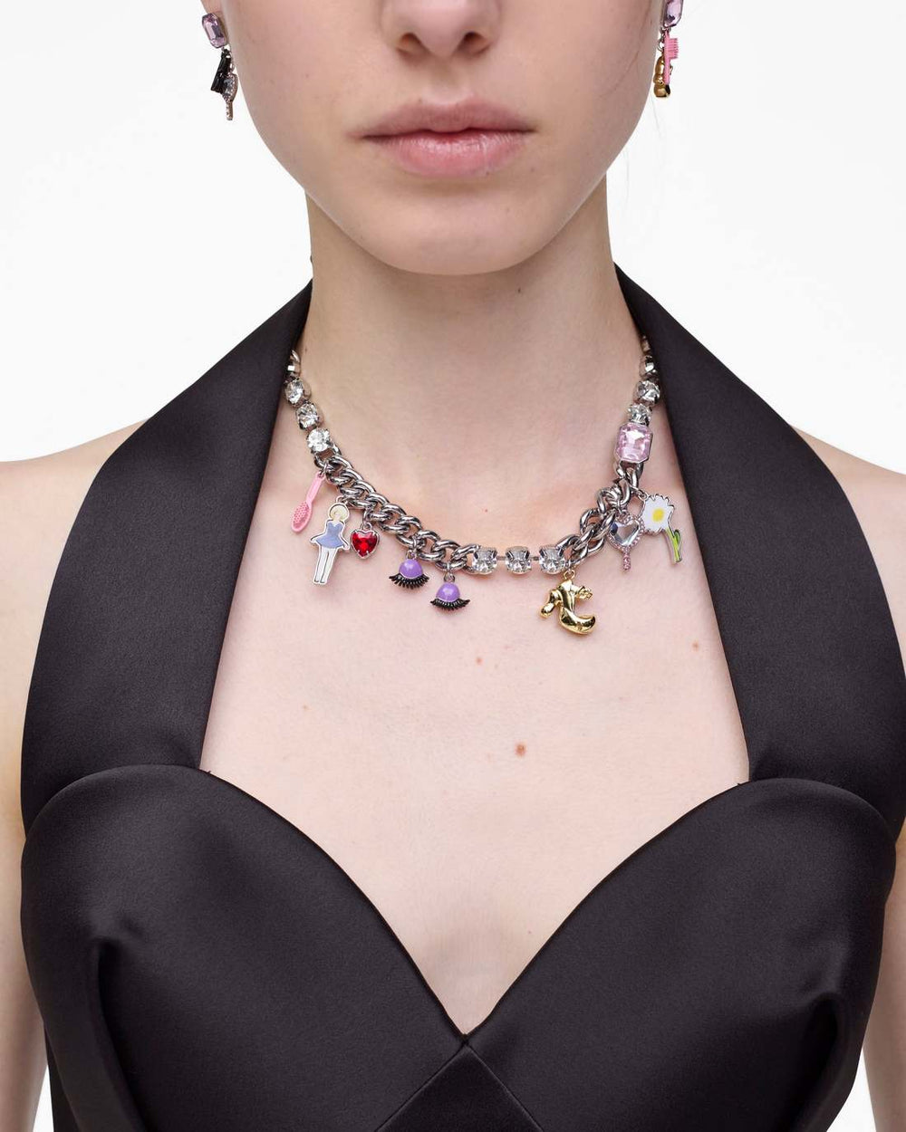 Marc Jacobs The Dollhouse Charm Necklace Silver/Multi JEWELRY