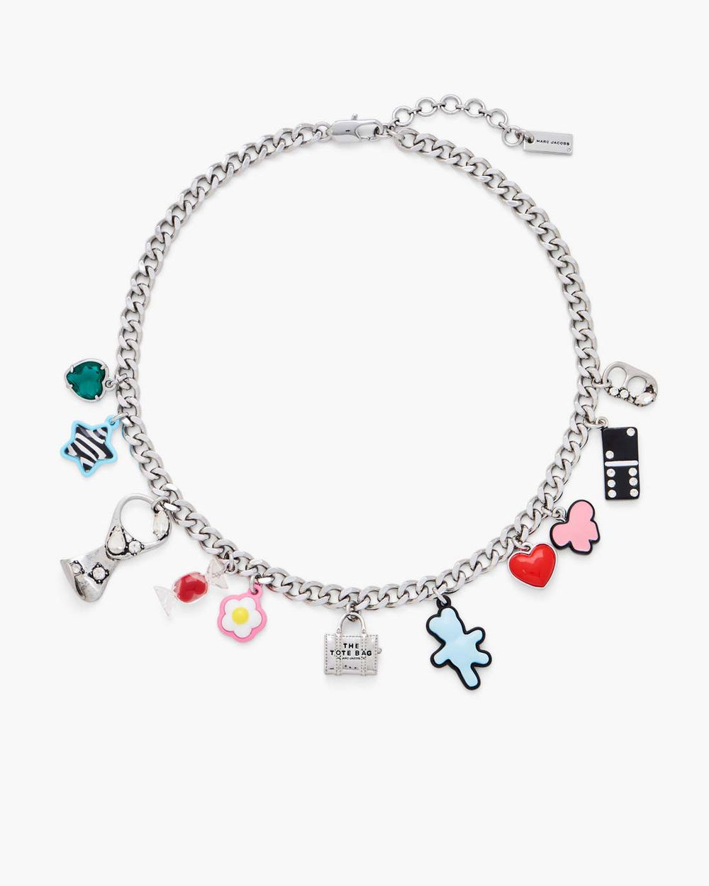 Marc Jacobs The Sticker Charm Necklace Silver Multi JEWELRY