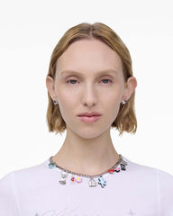Marc Jacobs The Sticker Charm Necklace Silver Multi JEWELRY