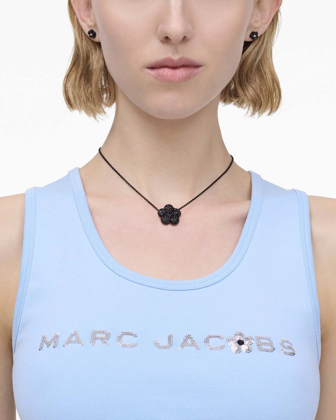 Marc Jacobs The Daisy Pave Necklace Black/Black Crystal JEWELRY