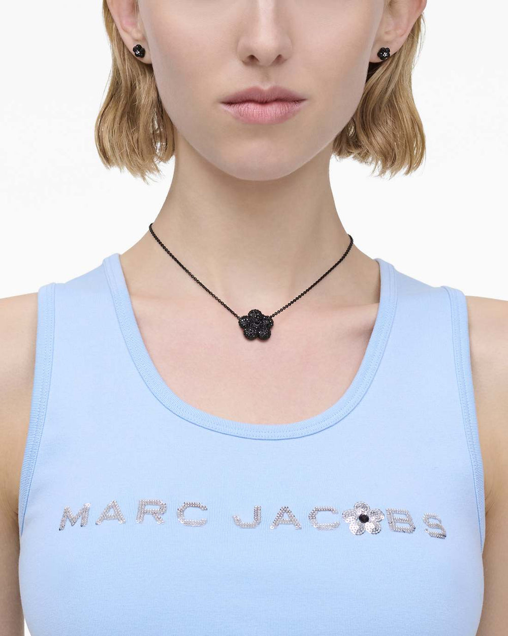 Marc Jacobs The Daisy Pave Necklace Black/Black Crystal JEWELRY