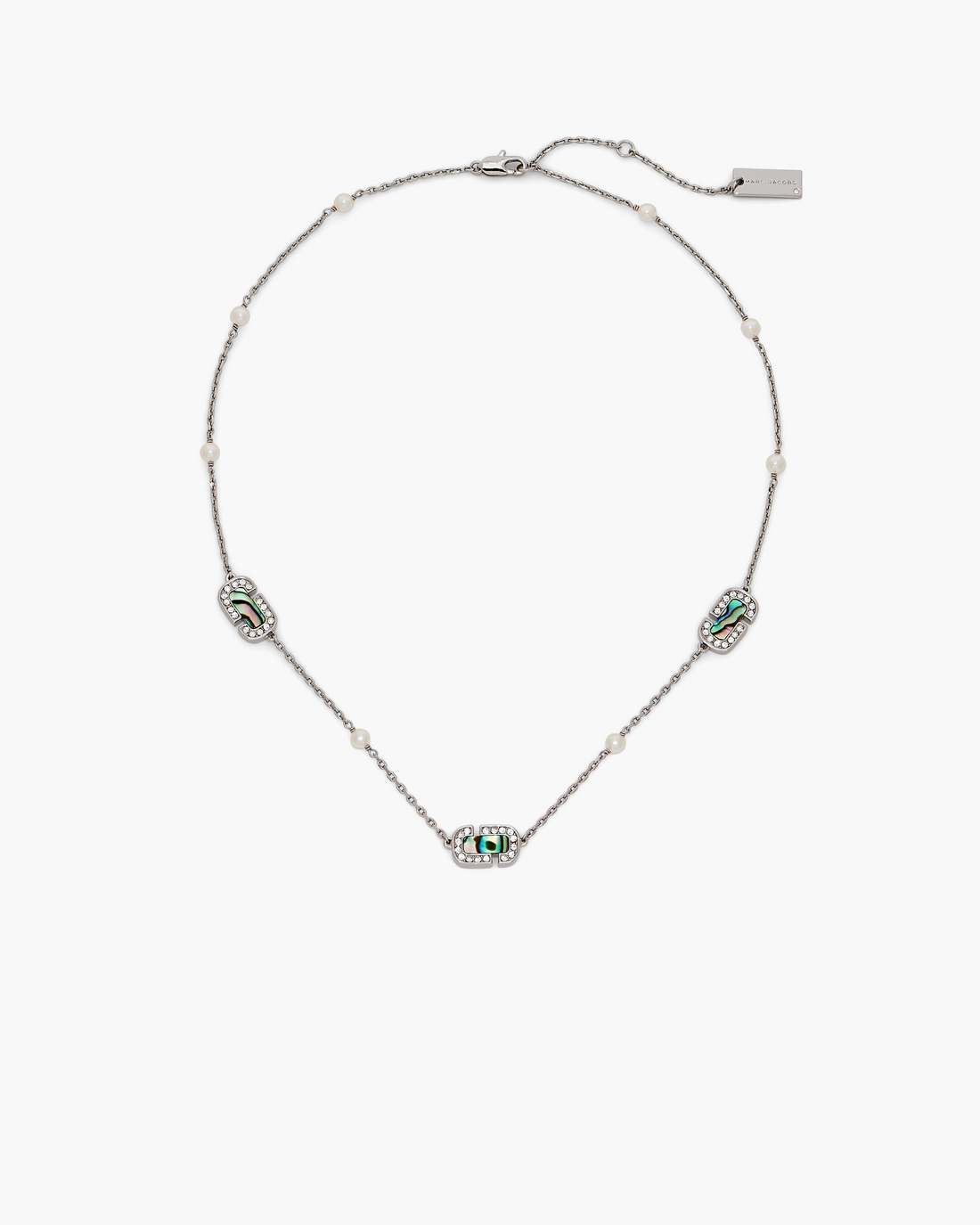 Marc Jacobs The J Marc Luxe Station Necklace Silver/Crystal JEWELRY