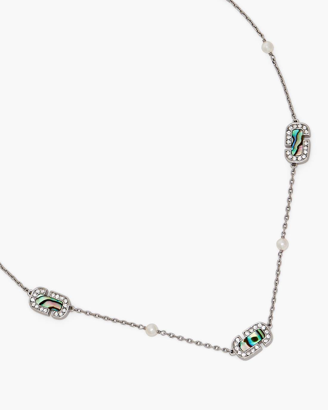 Marc Jacobs The J Marc Luxe Station Necklace Silver/Crystal JEWELRY