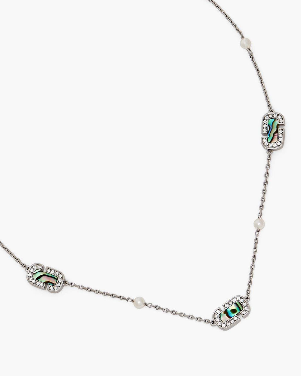 Marc Jacobs The J Marc Luxe Station Necklace Silver/Crystal JEWELRY