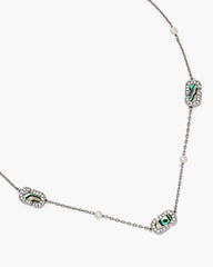 Marc Jacobs The J Marc Luxe Station Necklace Silver/Crystal JEWELRY