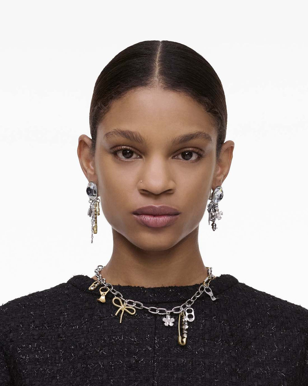 Marc Jacobs The Grunge Glam Charm Necklace Gold/Silver JEWELRY