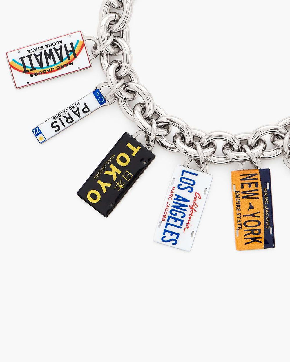 Marc Jacobs The Cities License Plate Charm Bracelet Silver/Multi JEWELRY