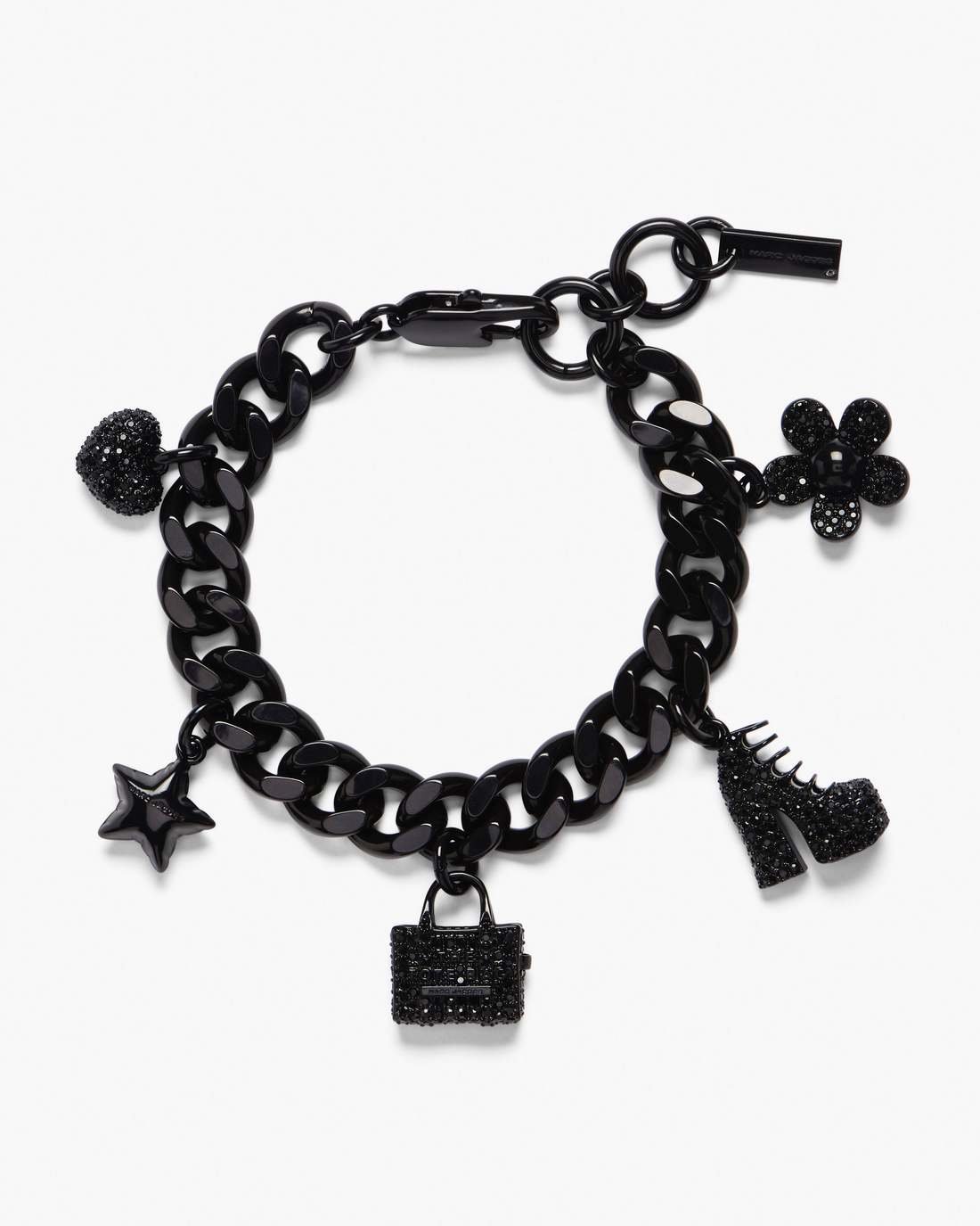 Marc Jacobs The Pave Mini Icon Charm Bracelet Black/Black Crystal JEWELRY