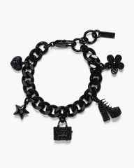 Marc Jacobs The Pave Mini Icon Charm Bracelet Black/Black Crystal JEWELRY