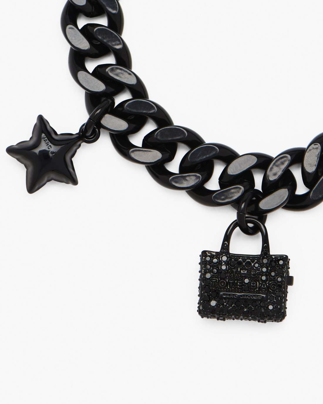 Marc Jacobs The Pave Mini Icon Charm Bracelet Black/Black Crystal JEWELRY