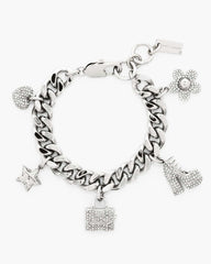 Marc Jacobs The Pave Mini Icon Charm Bracelet Silver/Crystal JEWELRY