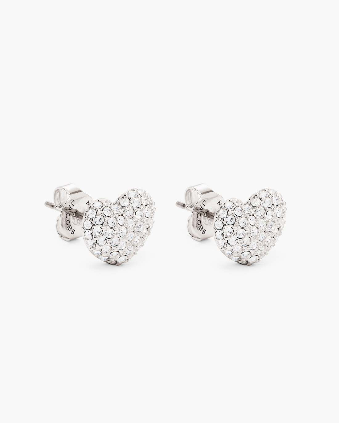 Marc Jacobs The Heart Pave Earrings Silver/Crystal JEWELRY|NEW ARRIVALS