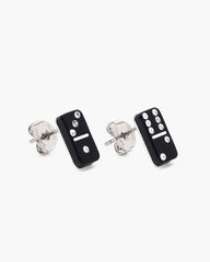 Marc Jacobs The Domino Stud Earrings Silver/Black JEWELRY|NEW ARRIVALS