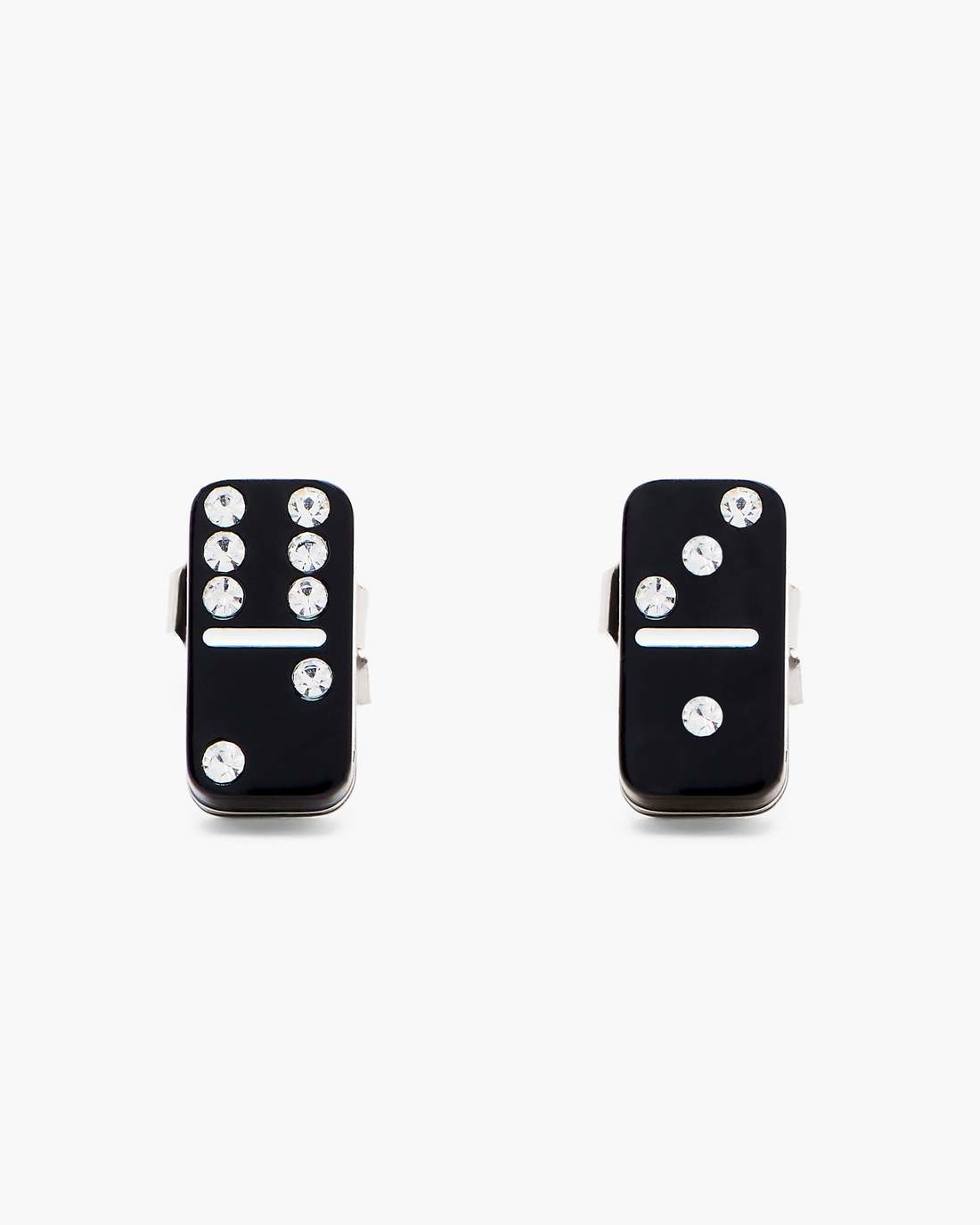 Marc Jacobs The Domino Stud Earrings Silver/Black JEWELRY|NEW ARRIVALS